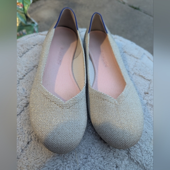 Rothy's Shoes - Women's Rothy's Light Gold Sparkly Shoes Flats Size 9